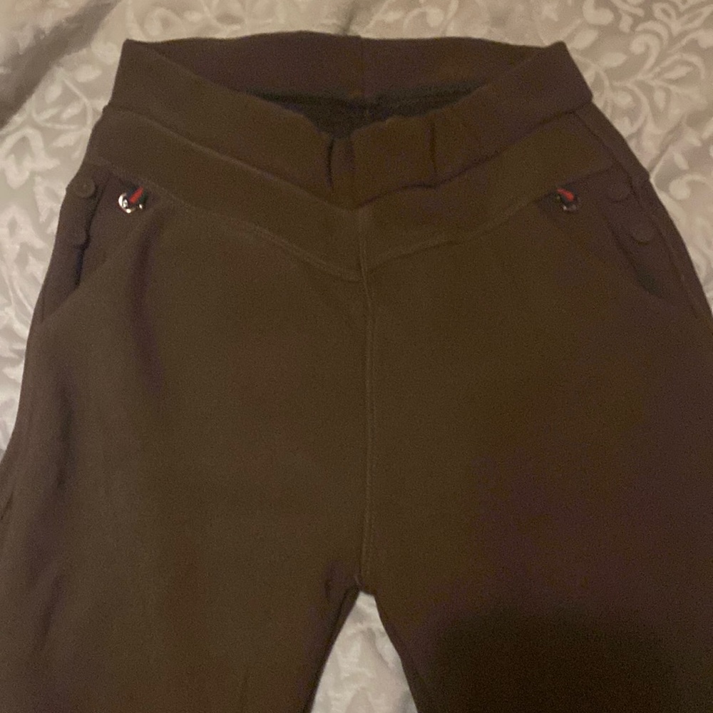 brown furred interior leggings. size S/M